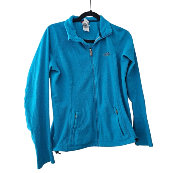 The North Face Fleece Jacket Full Zip Mock Neck Blue Women's Medium Pockets - Picture 1 of 7